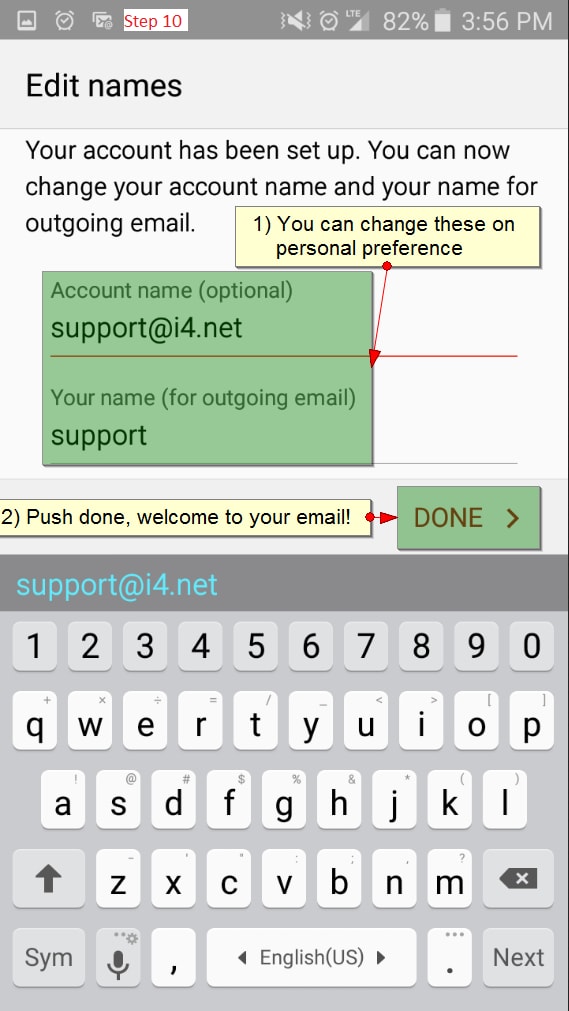 email on android set up training